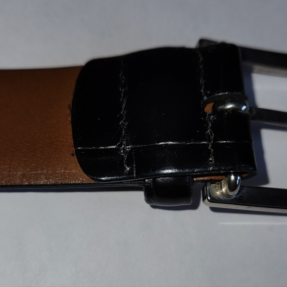 Men's Black Leather Belt - Size 36" - Picture 2 of 6